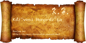 Kövesi Honoráta névjegykártya